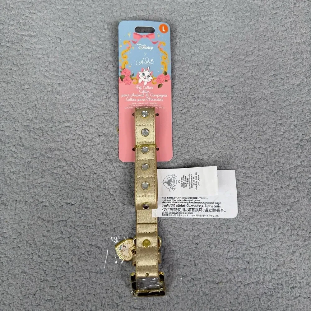 Disney Aristocats Marie Dog Collar Ann Shen Large 50-90 lbs Pet Rhinestone NWT